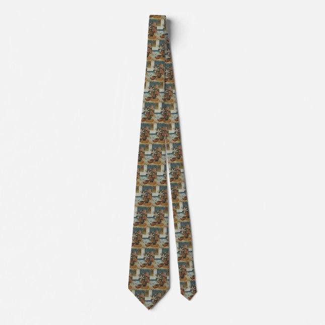 Chinese Peonies and Mandolin by Paul Gauguin Neck Tie (Front)
