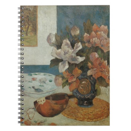 Chinese Peonies and Mandolin by Paul Gauguin Notebook