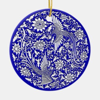 Chinese phoenix ceramic ornament