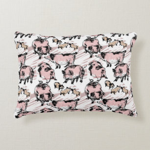 Chinese Pig Year 2019 Original drawing Accent P Accent Pillow
