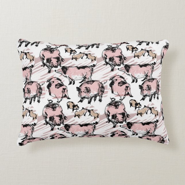 Chinese Pig Year 2019 Original drawing Accent P Pillow (Front)