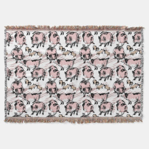 Chinese Pig Year 2019 Original drawing Throw B Throw Blanket