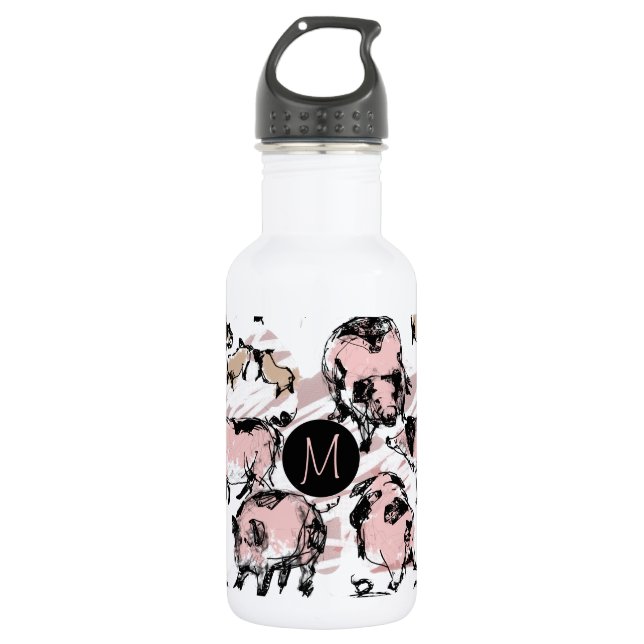 Chinese Pig Year 2019 Original Monogram Water B Stainless Steel Water Bottle (Front)
