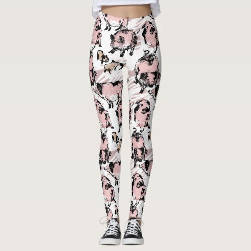 Chinese Pig Year Original drawing pattern Leggings