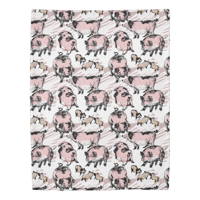 Chinese Pig Year Original Humorous drawing Duvet C (Front)