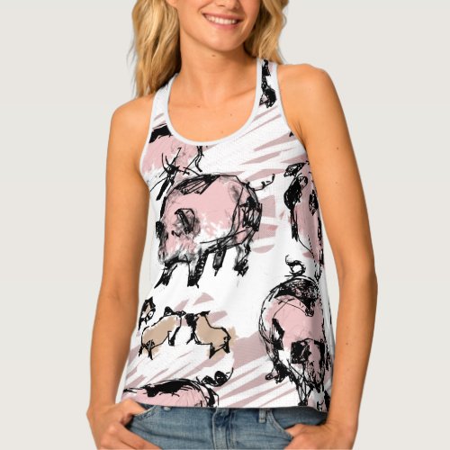 Chinese Pig Year Zodiac Birthday Choose Color WTop Tank Top