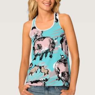 Chinese Pig Year Zodiac Original Blue Women Top