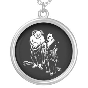 Chinese Poets Silver Plated Necklace