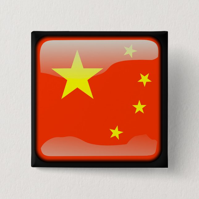 Chinese polished flag button (Front)