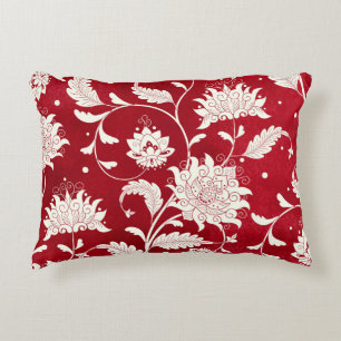 Chinese porcelain imitation: floral painting accent pillow