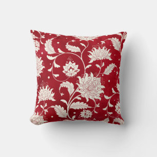 Chinese porcelain imitation: floral painting throw pillow