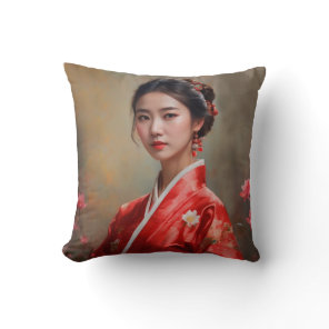 Chinese Princess Portrait Throw Pillow