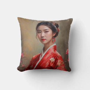 Chinese Princess Portrait Throw Pillow