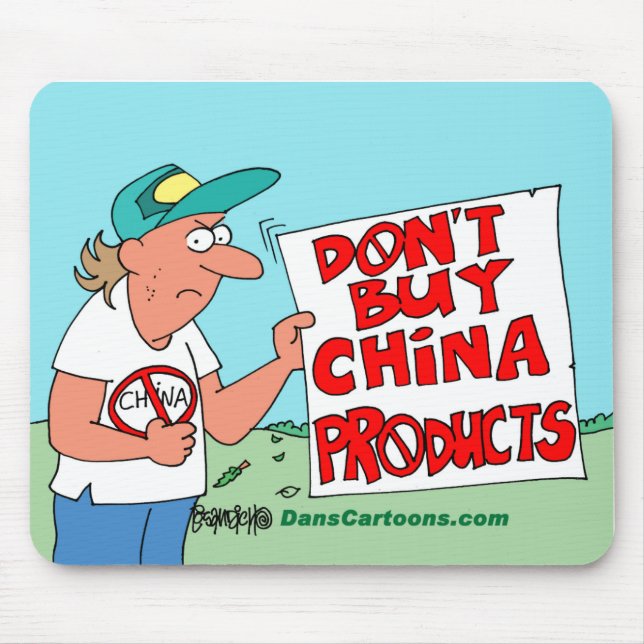 Chinese Product Boycott Cartoon Mouse Pad (Front)