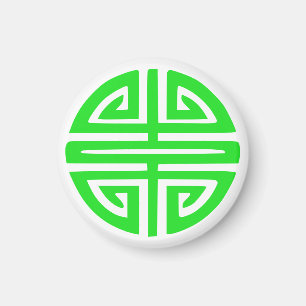 Chinese prosperity symbol green magnet