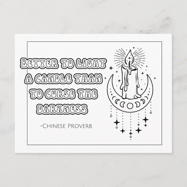 Chinese Proverb Coloring Postcard (Front)