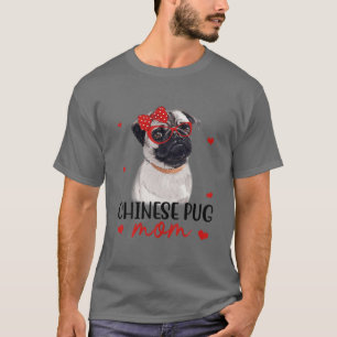 Chinese Pug Mama Dog Bandana Dog Lover Gifts T-Shirt