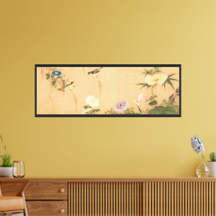 Chinese Qing Dynasty Birds and Flowers Canvas Print