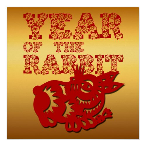 Chinese Rabbit New Year Astroloy Birthday P Poster