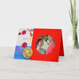 Chinese Rabbit Year 2023 Add Photo Family GC Holid Holiday Card