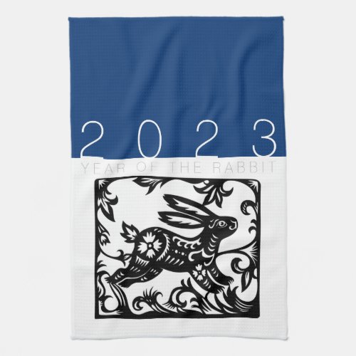 Chinese Rabbit Year Zodiac paper_cut KT2 Kitchen T Kitchen Towel