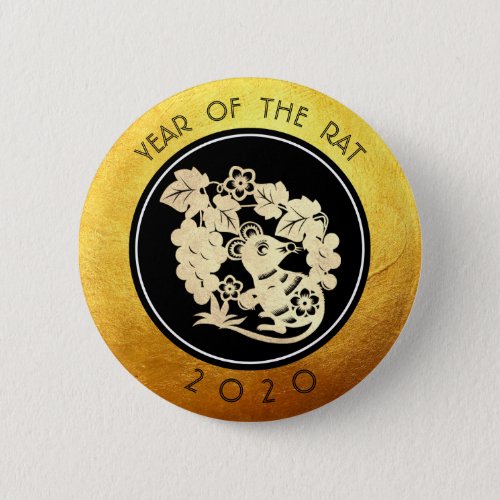 Chinese Rat New Year 2020 Paper_cut 4 RB Button