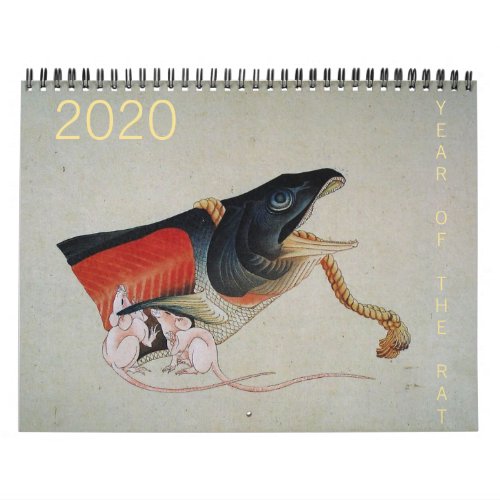 Chinese Rat Year Asian Art Zodiac custom Calendar