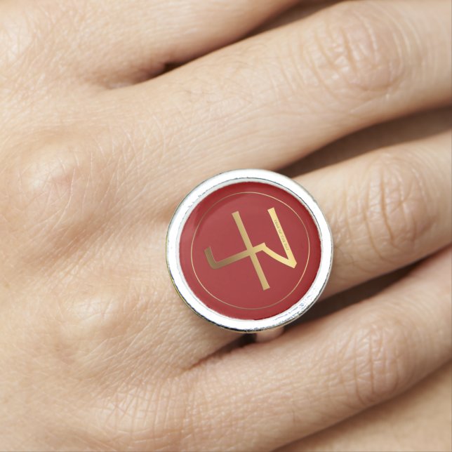 Chinese Rat Year Gold Ideogram Zodiac Birthday SRR Ring (In Situ)