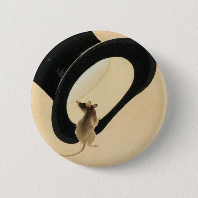 Chinese Rat Year Zodiac Birthday RB Button (Front)