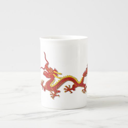 Chinese Red And Gold Dragon Specialty Cup