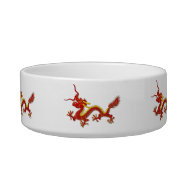 Chinese Red And Gold Dragon Year Pet Bowl at Zazzle