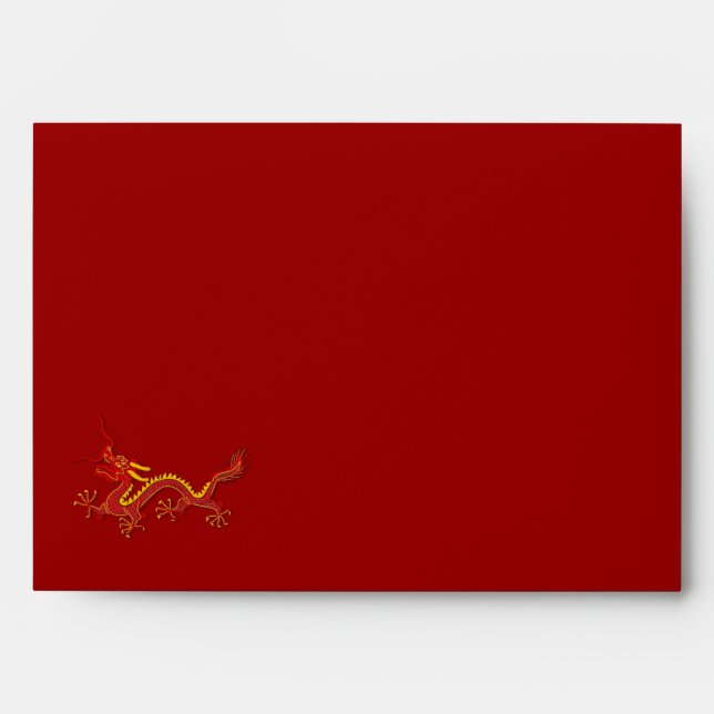 Chinese Red And Gold Year Of The Dragon Letter Envelope (Front)