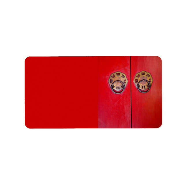 Chinese Red Door Wedding Address/Shipping Labels (Front)
