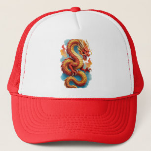 Chinese Red Dragon Fiery Illustration-67561 Trucker Hat