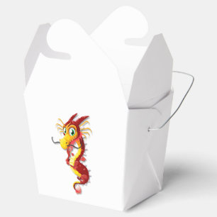 Chinese Red Dragon Takeout Favor Boxes