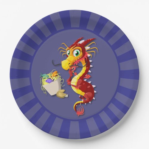 Chinese Red Dragon Takeout Paper Plates