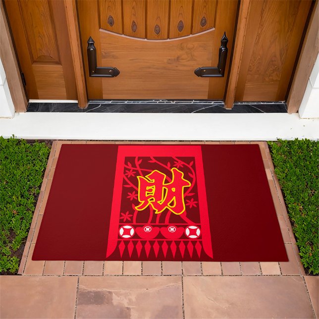 Chinese Red Envelope Design with Prosperity Symbol Doormat (Creator Uploaded)