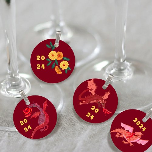 Chinese Red Lunar New Year Party Wine Charm