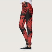 Chinese Red Papercut of Rooster 2017 Leggings (Left)