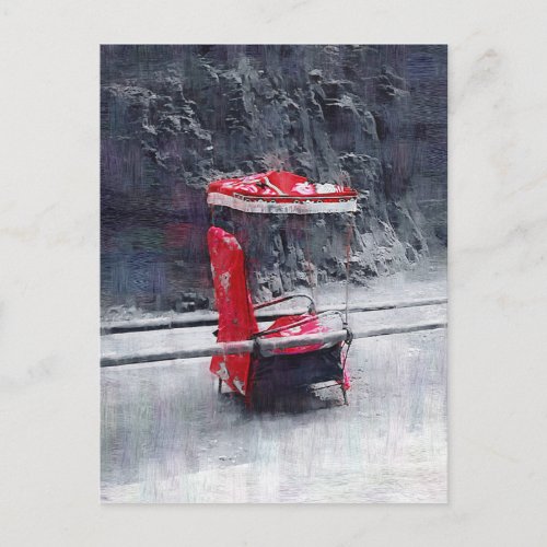 Chinese Red Sedan Chair Postcard