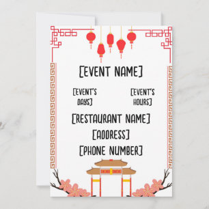 Chinese restaurant events invitation