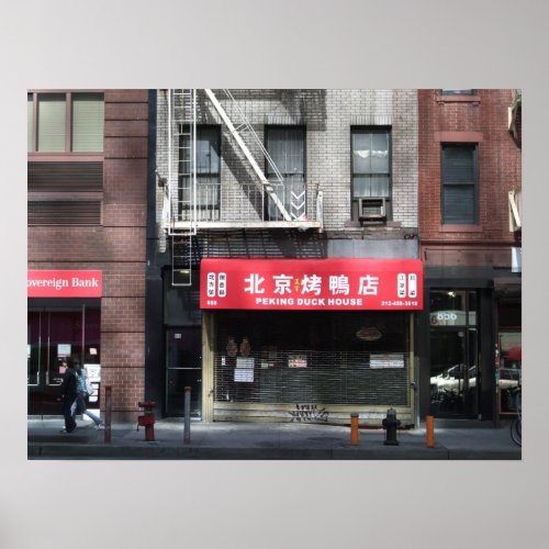 Chinese Restaurant front in New York City Poster