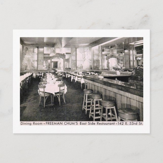 Chinese Restaurant, New York City Vintage Postcard (Front)