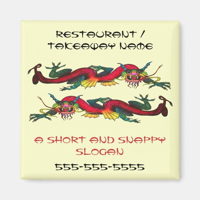 Chinese Restaurant / Takeaway fridge magnet (Front)