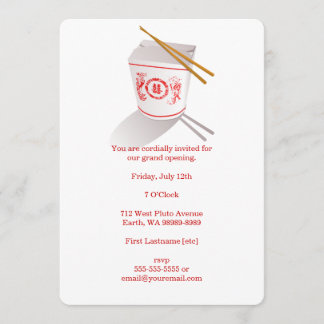 Chinese Restaurant Takeout Box Invitation