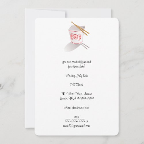 Chinese Restaurant Takeout Box Cards