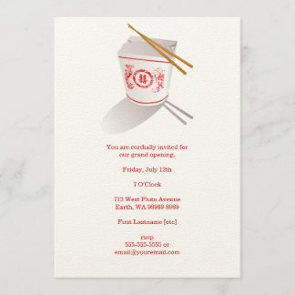 Chinese Restaurant Takeout Box Invitation