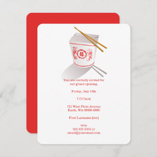 Chinese Restaurant Takeout Box Invitation