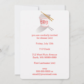 Chinese Restaurant Takeout Box Invitation