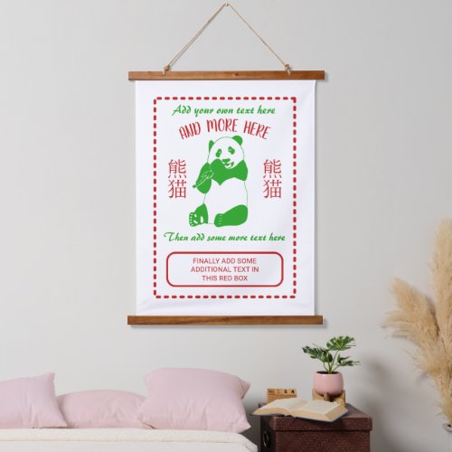 Chinese Restaurant Takeout Menu Custom Text Hanging Tapestry